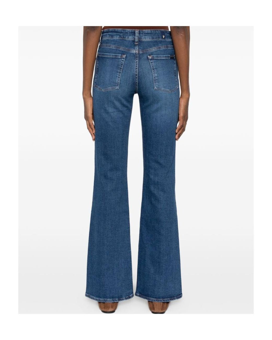 7 For All Mankind Blue Slim Illusion Bootcut Jeans