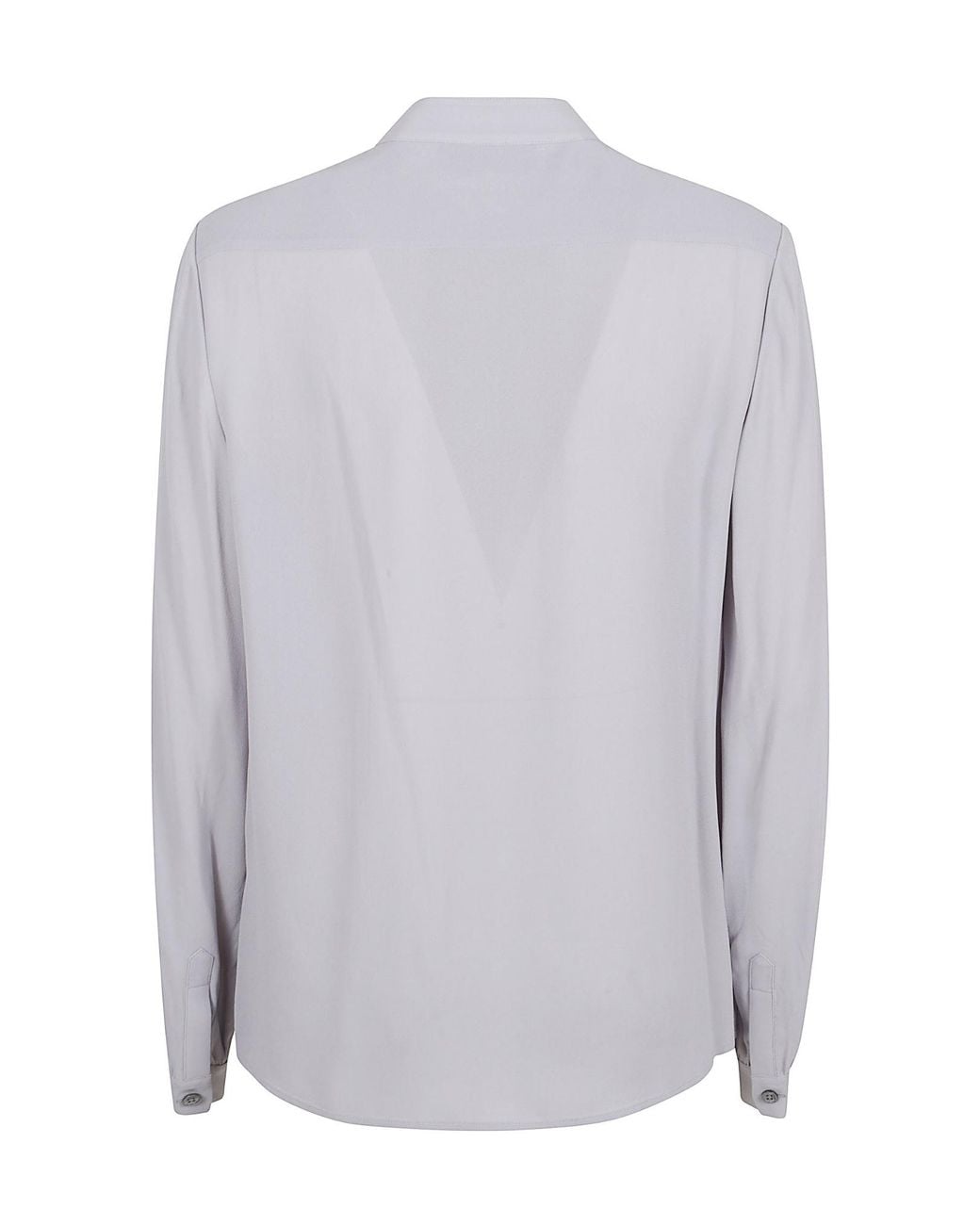 Tory Burch Gray Georgette Bow Blouse