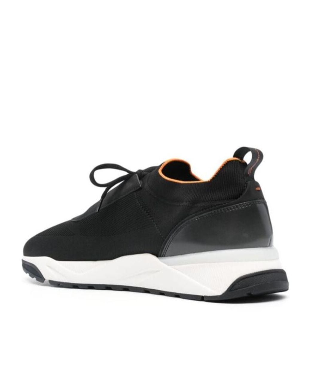 Santoni Black Lace Up Sneakers for men