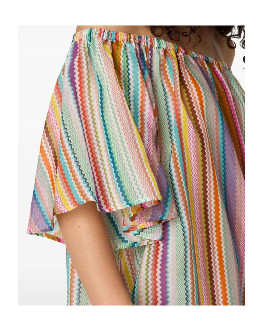 Missoni White Off-Shoulder Zigzag-Pattern Cover-Up
