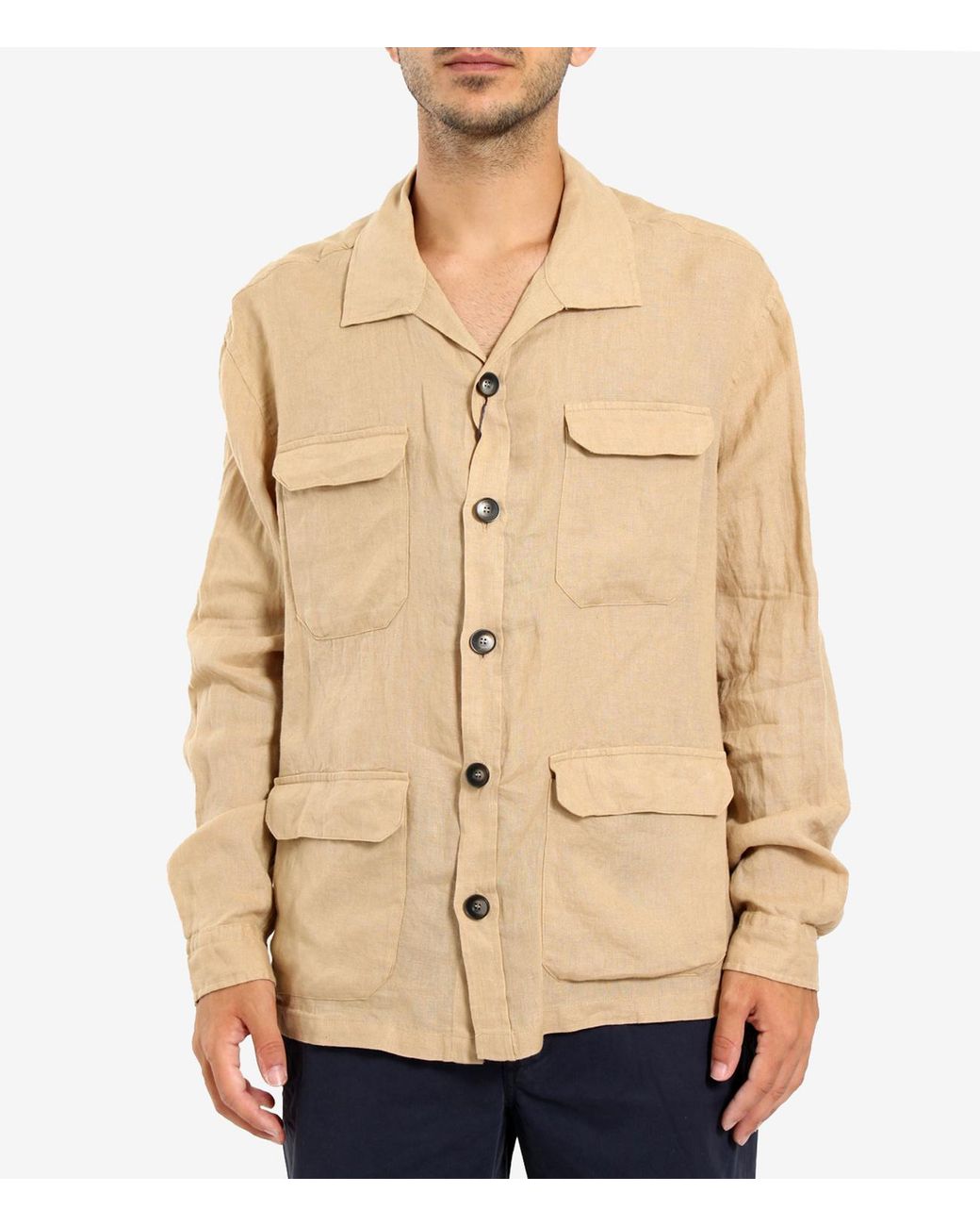 Herno Natural Field Button-Up Overshirt for men