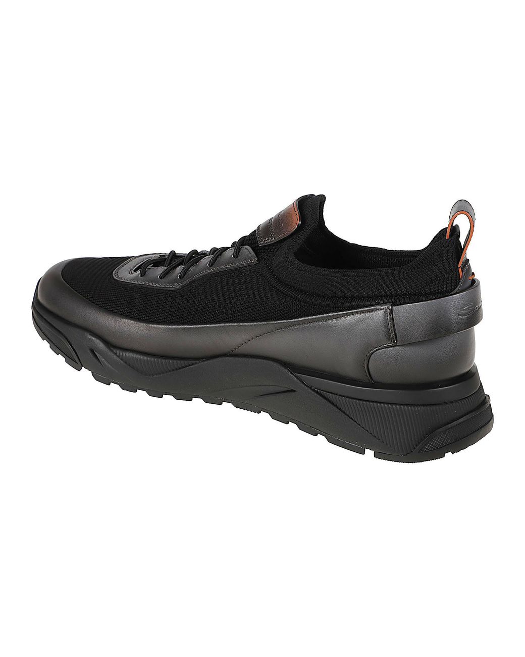 Santoni Black Inno Calza Low Top Sneakers for men