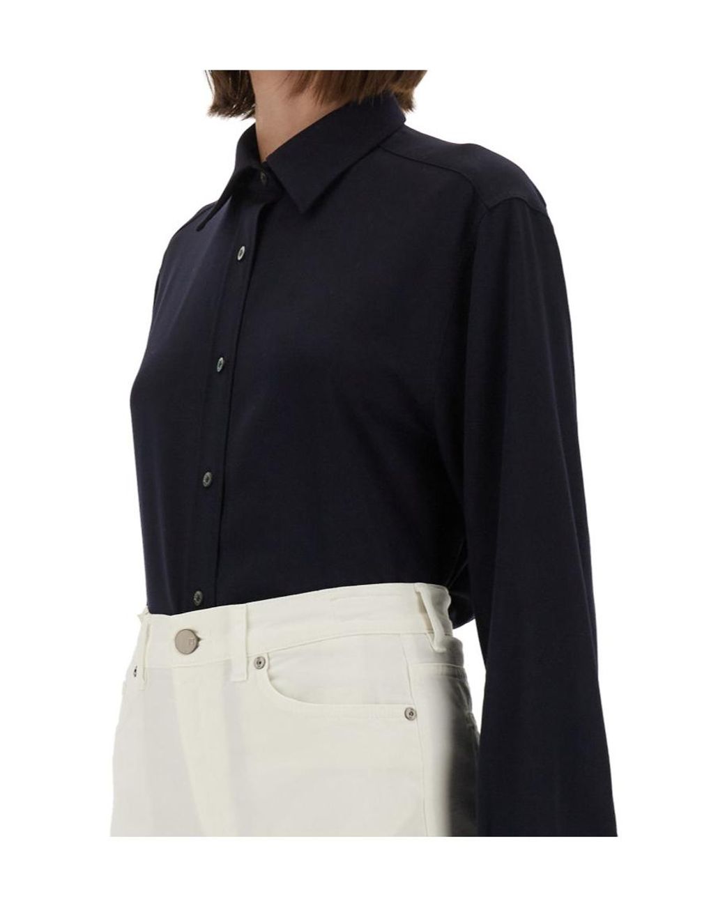 Moschino Blue Relaxed Fit Buttoned Shirt