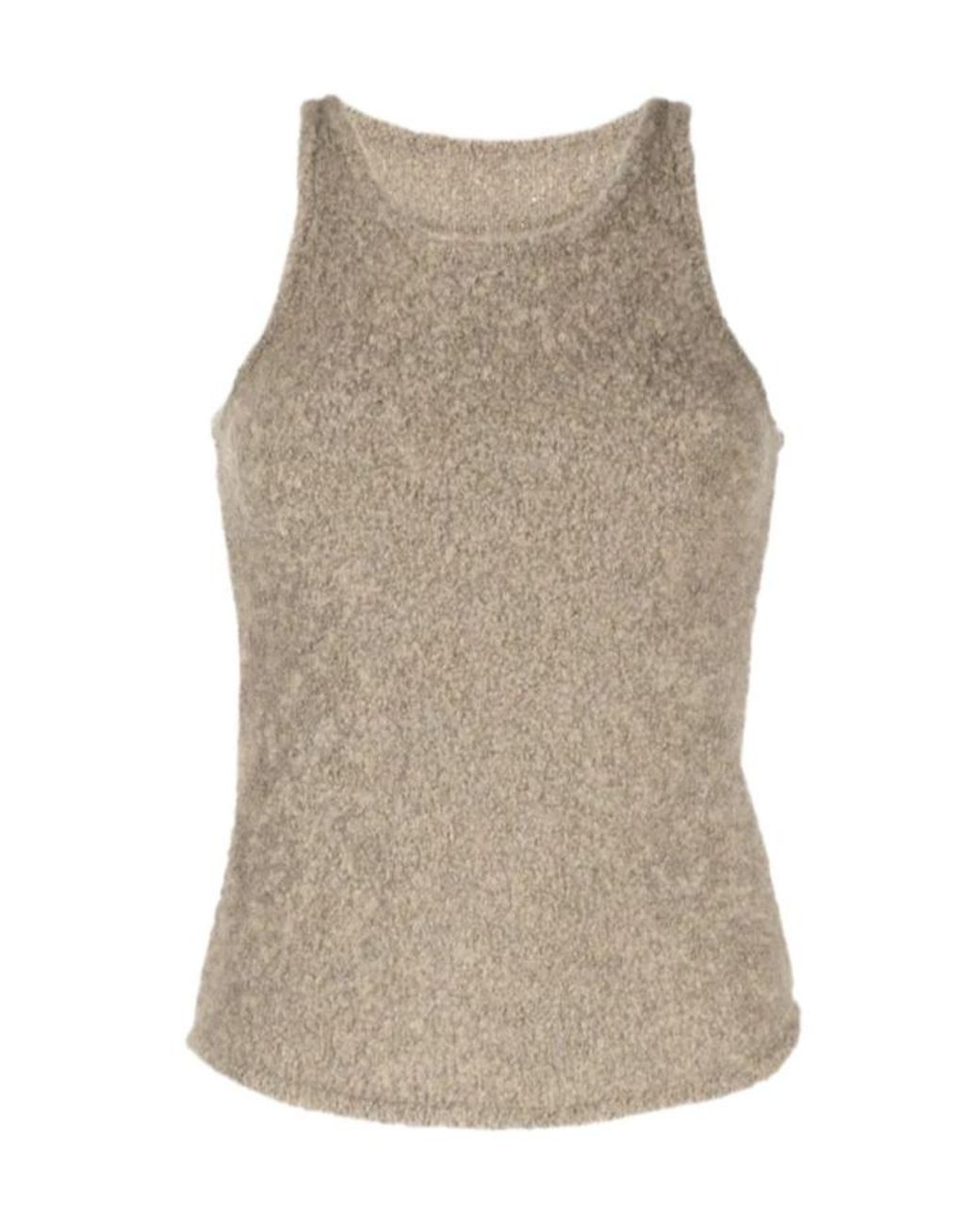 Low Classic Natural Sleeveless Fleece Knitted Top