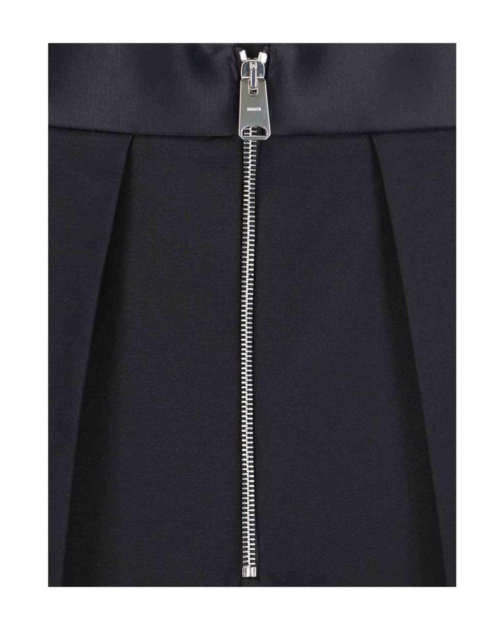 Khaite Blue Marine Low-Rise Wide-Leg Pants