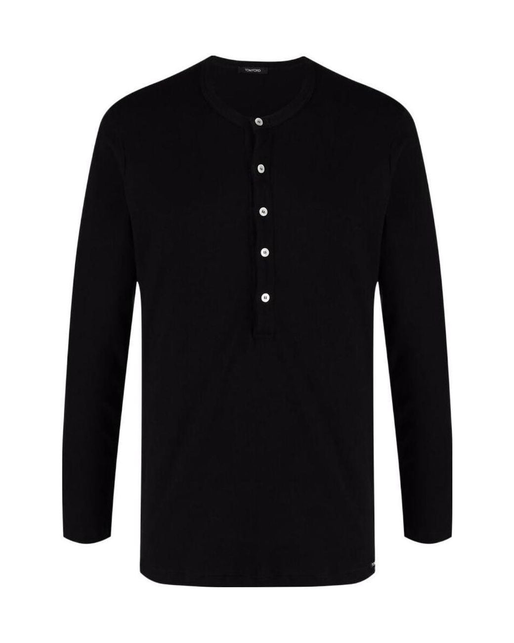 Tom Ford Blue Crewneck Henley Pajama T-Shirt for men