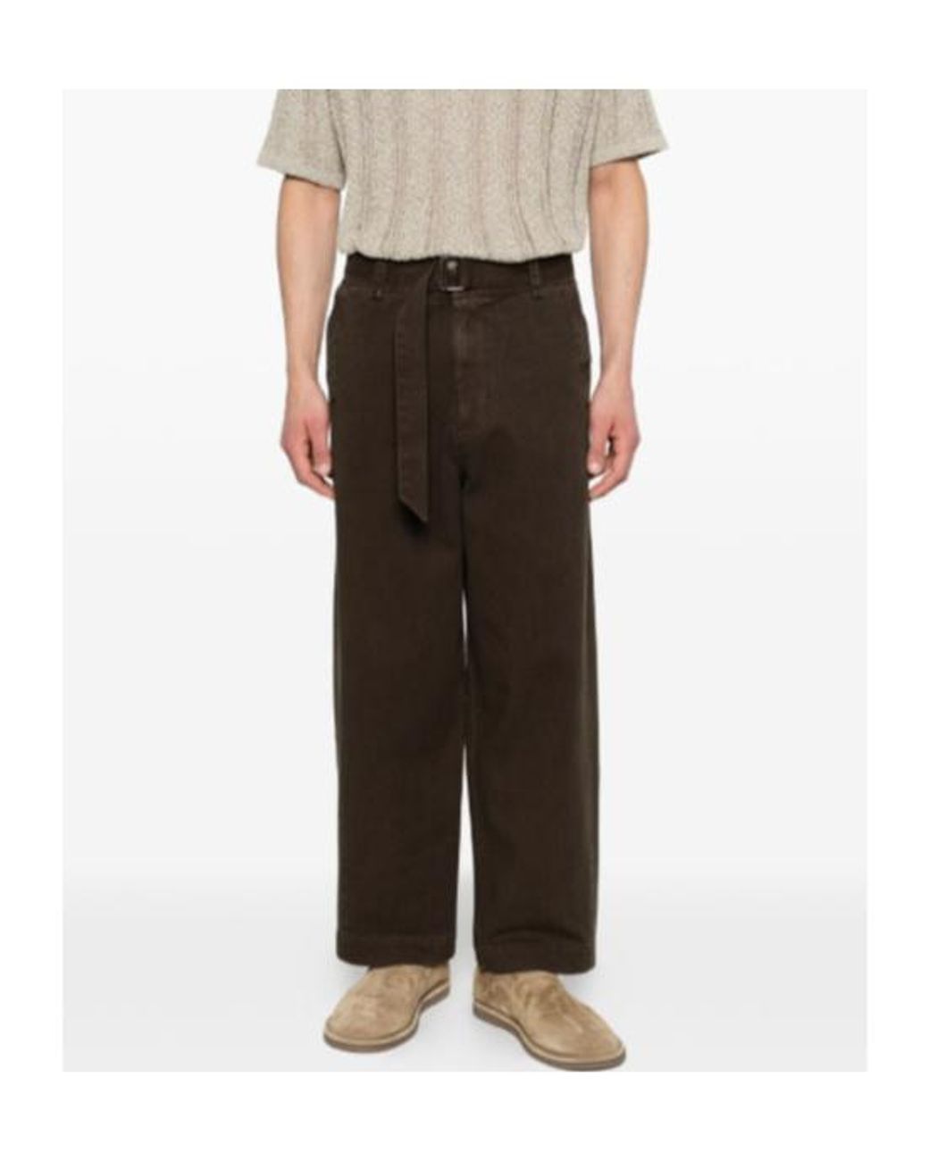 Entire studios Brown Gully Belted Wide-Leg Pants for men