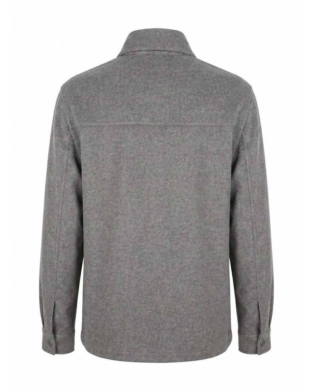 Brunello Cucinelli Gray Cashmere Shirt Jacket for men