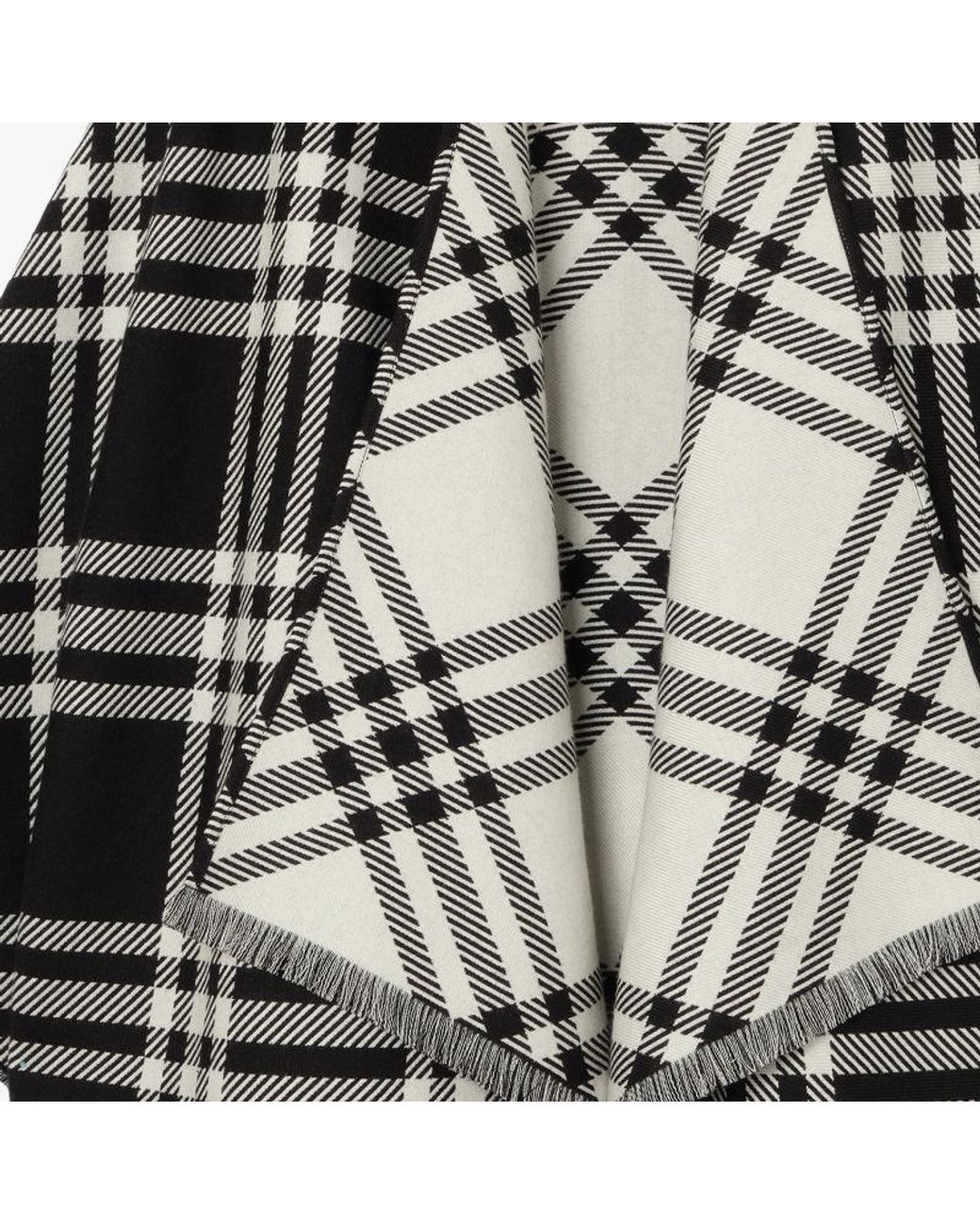 Burberry Multicolor Checked Embroidered Cape