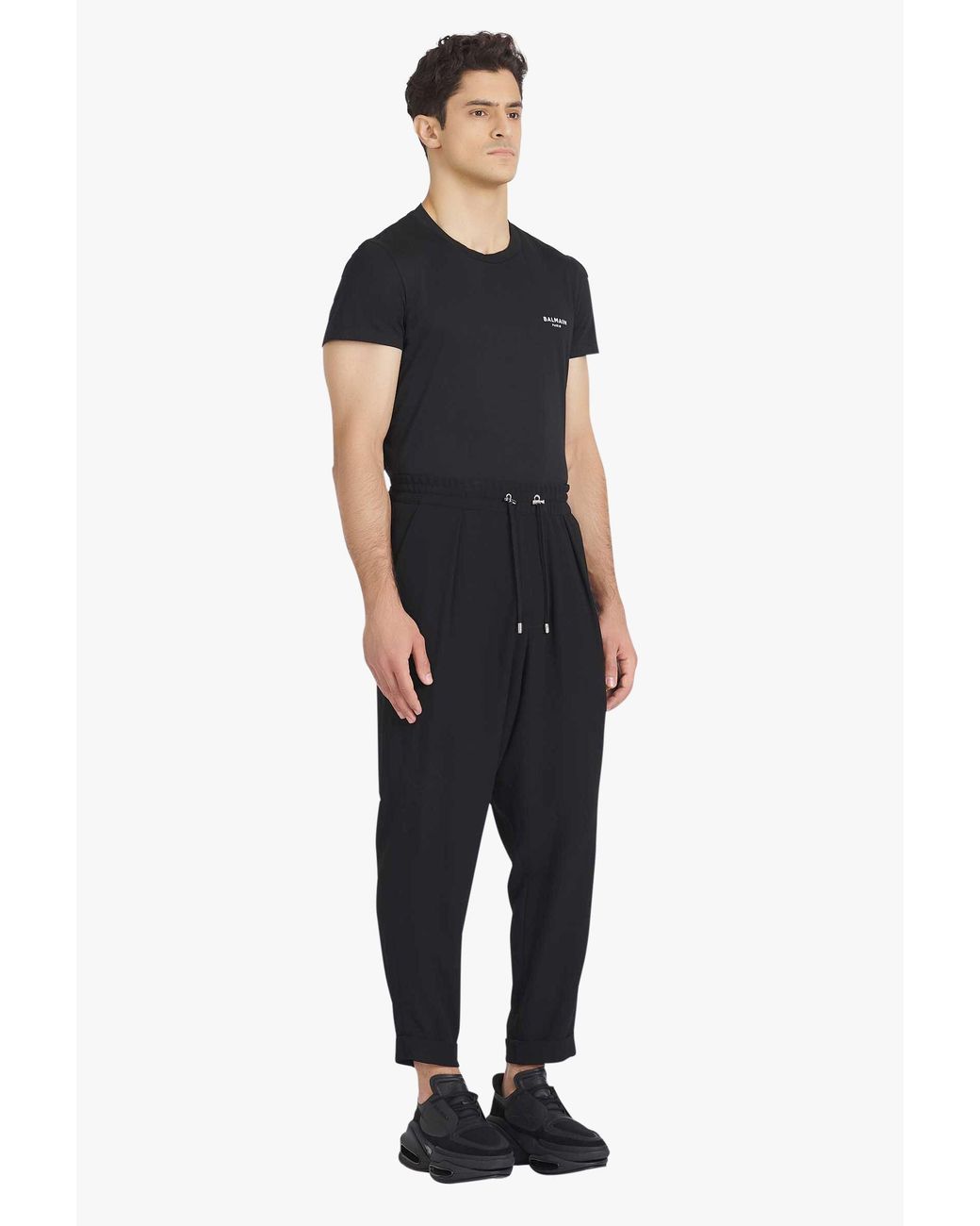 Balmain Black Slouchy Tapered Pants for men