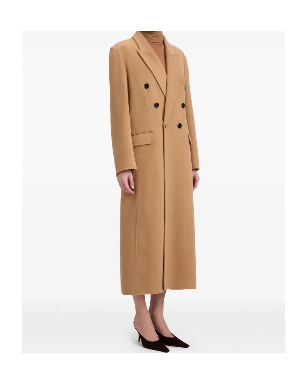 Victoria Beckham Natural Double Faced Overcoat