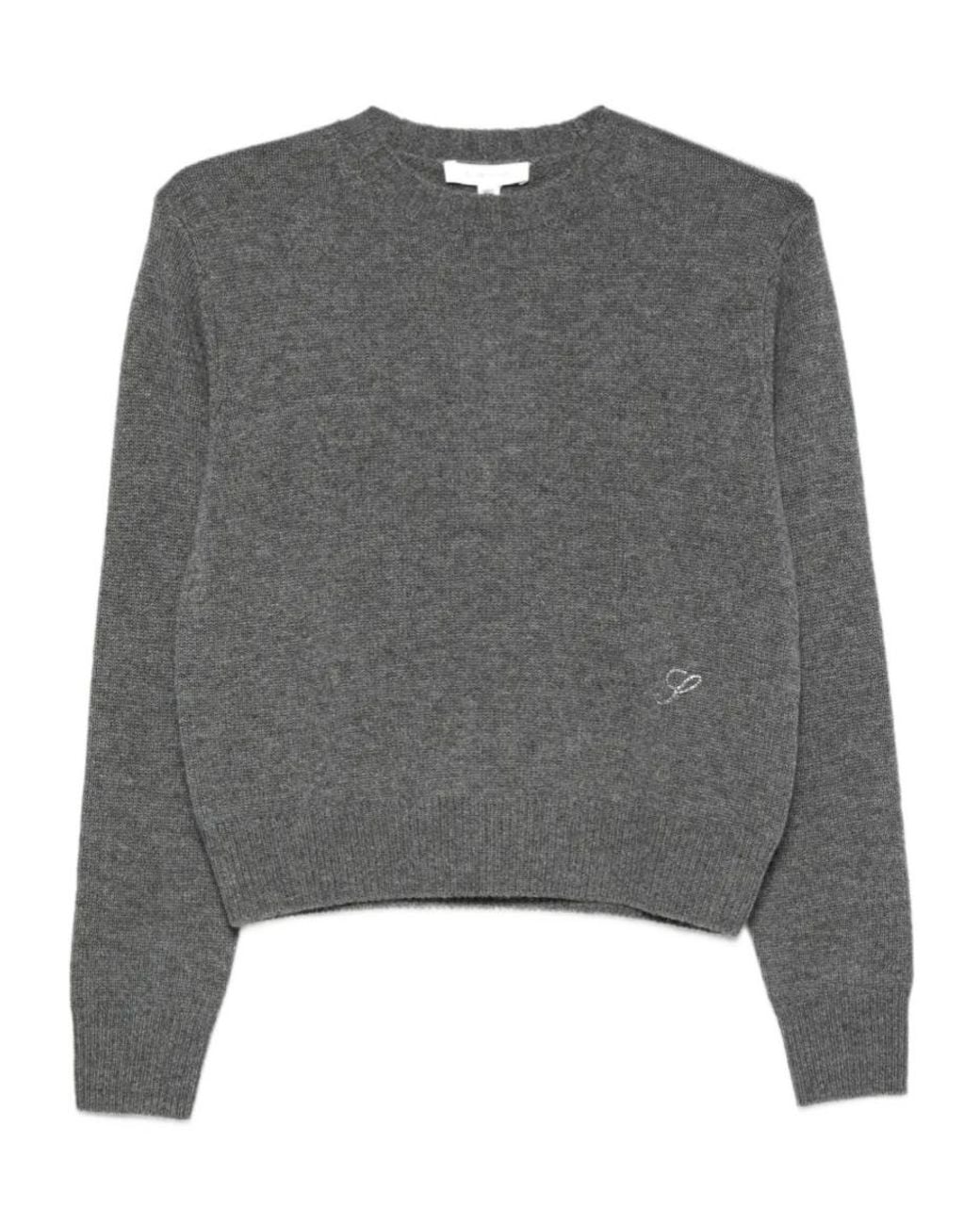 Sporty & Rich Gray Crystal-Embellished Sweater