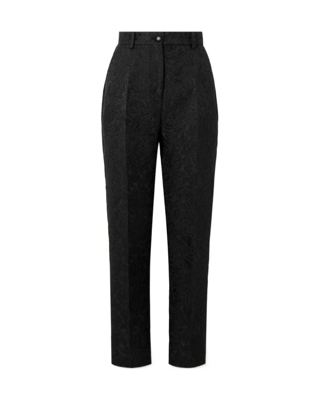 Dolce & Gabbana Black Brocade Trousers