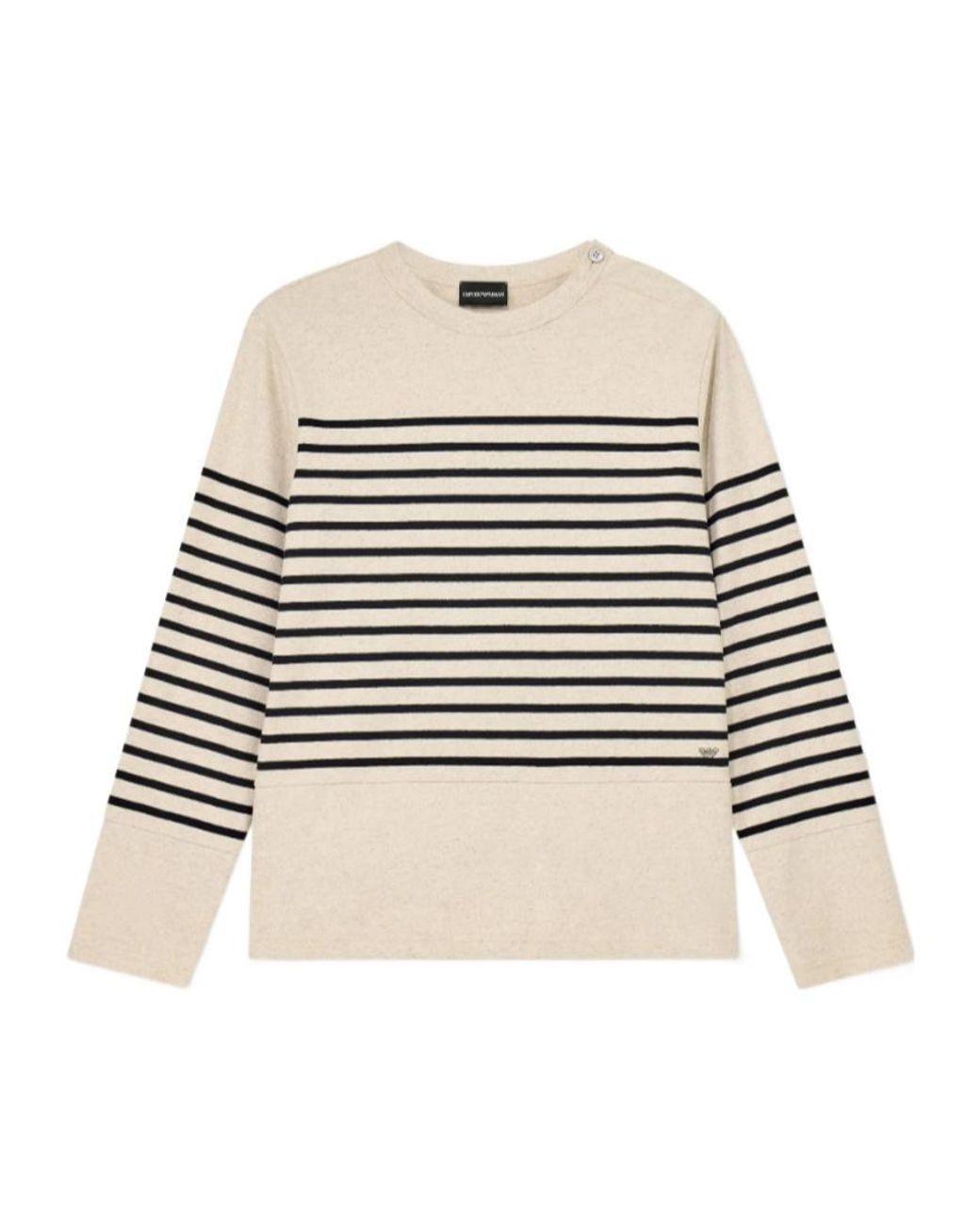 Emporio Armani Natural Apos;S Striped Cotton-Linen Jersey Sweater for men