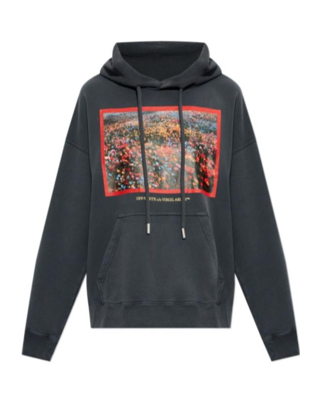 Off-White c/o Virgil Abloh Gray Long-Sleeve Hooded Sweatshirt