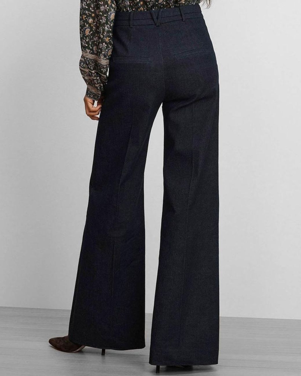 Veronica Beard Blue Bell-Bottom Denim Pants, Viscose Flared Jeans