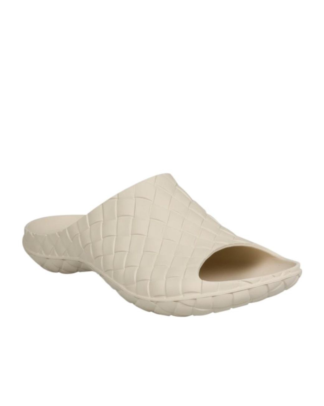 Bottega Veneta White Intreccio Slip-On Slides for men