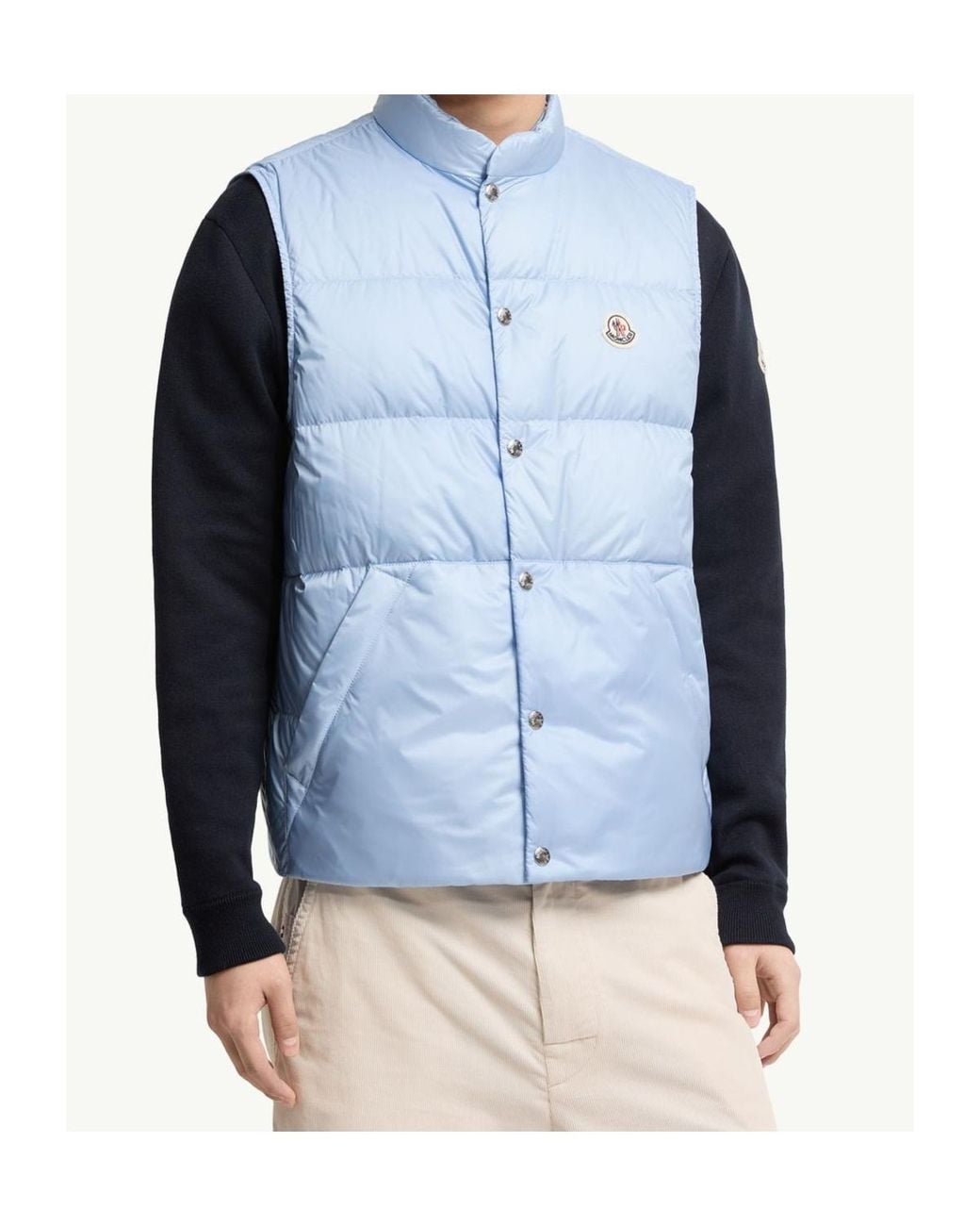 Moncler Blue Tuquerouye Logo Patch Puffer Gilet for men