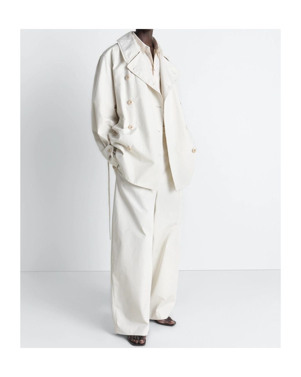 Lemaire White Belted Trench Coat