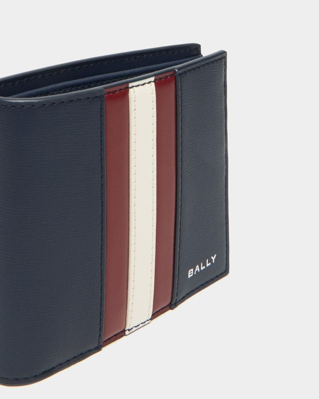 Bally Blue Mythos Stripe Bifold Wallet for men