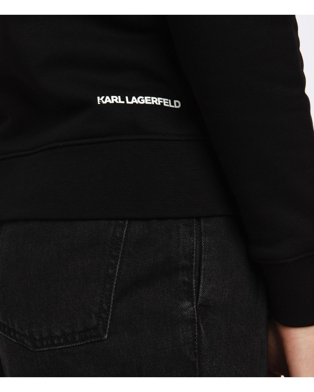 Karl Lagerfeld Black K/Ikonik Embellished Crewneck Sweatshirt