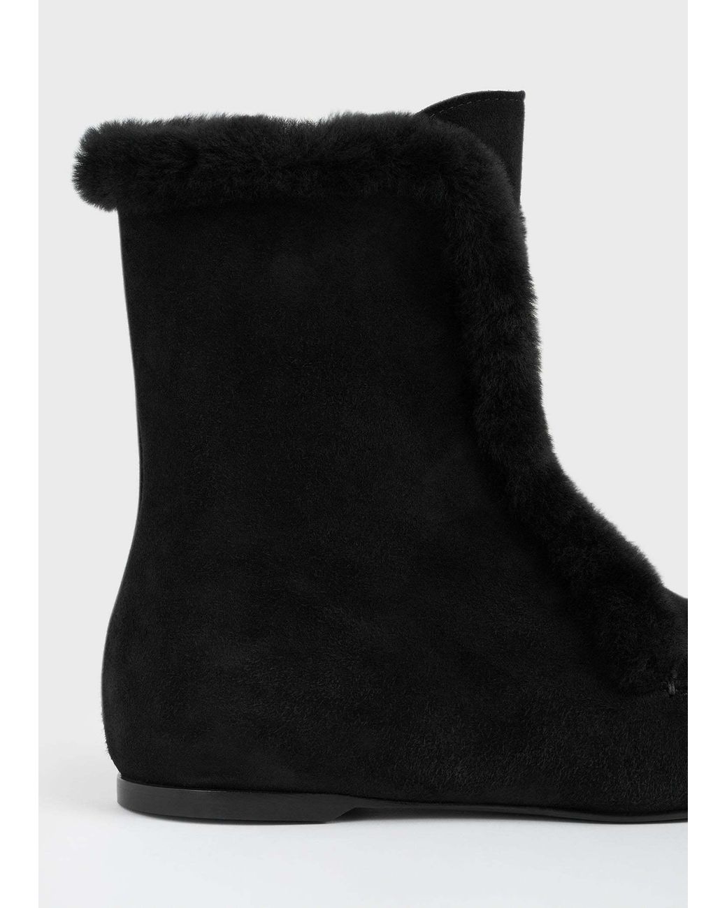 Totême Black Square Toe Ankle Boots