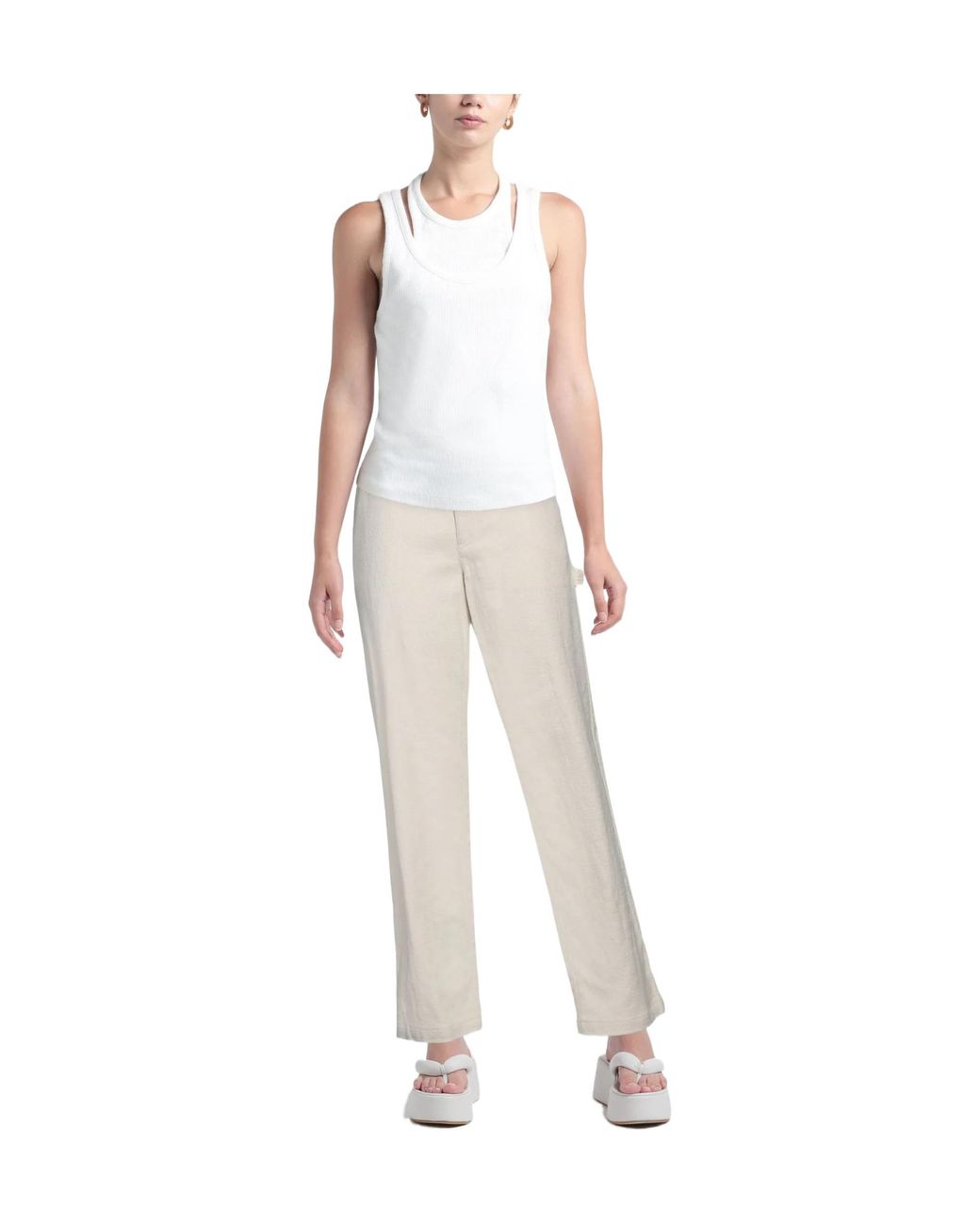 Rag & Bone White Solid Color Casual Trousers