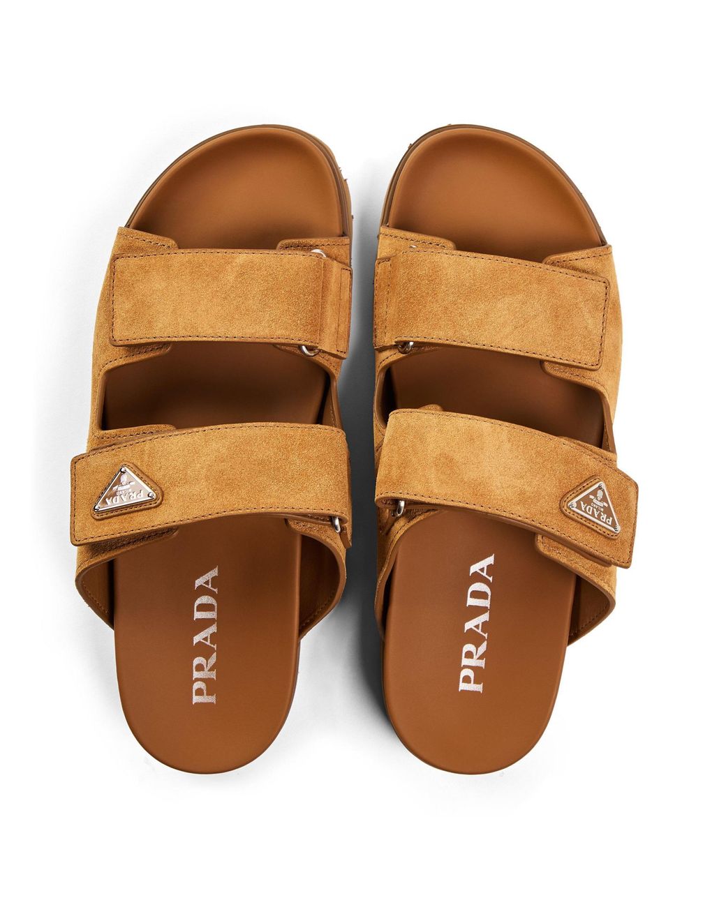 Prada Brown Simple Flat Sandals for men