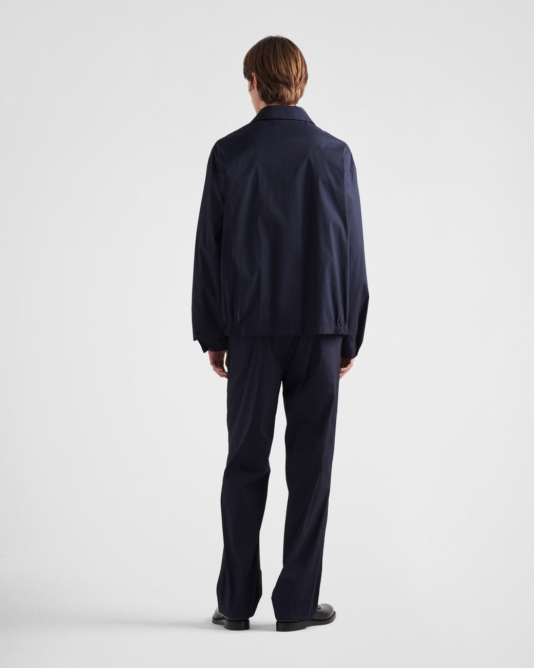 Prada Blue Stretch Poplin Pants for men