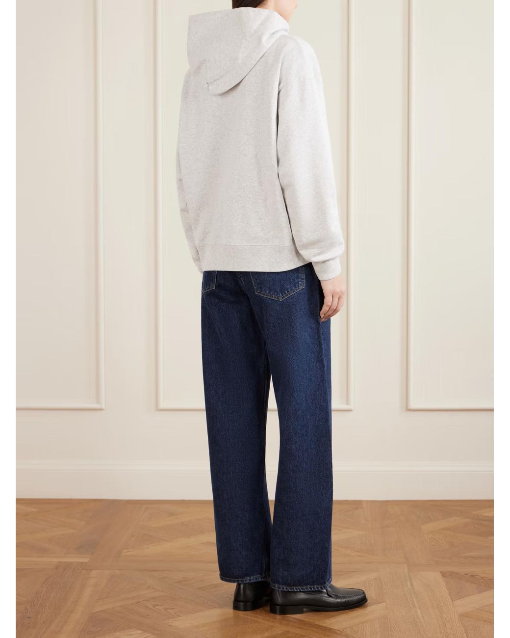 Sporty & Rich White Printed Zip-Up Hooded Sweatshirt