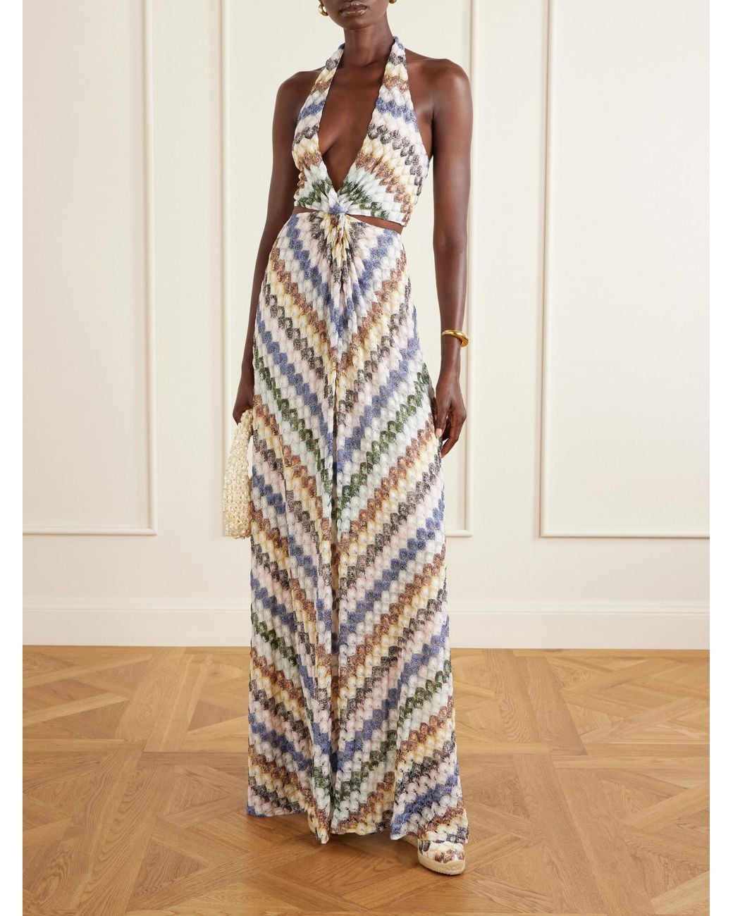 Missoni Blue Wedge Espadrille Sandals