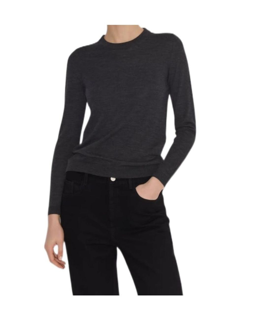 Partow Black Long-Sleeved Crew Neck Pullover