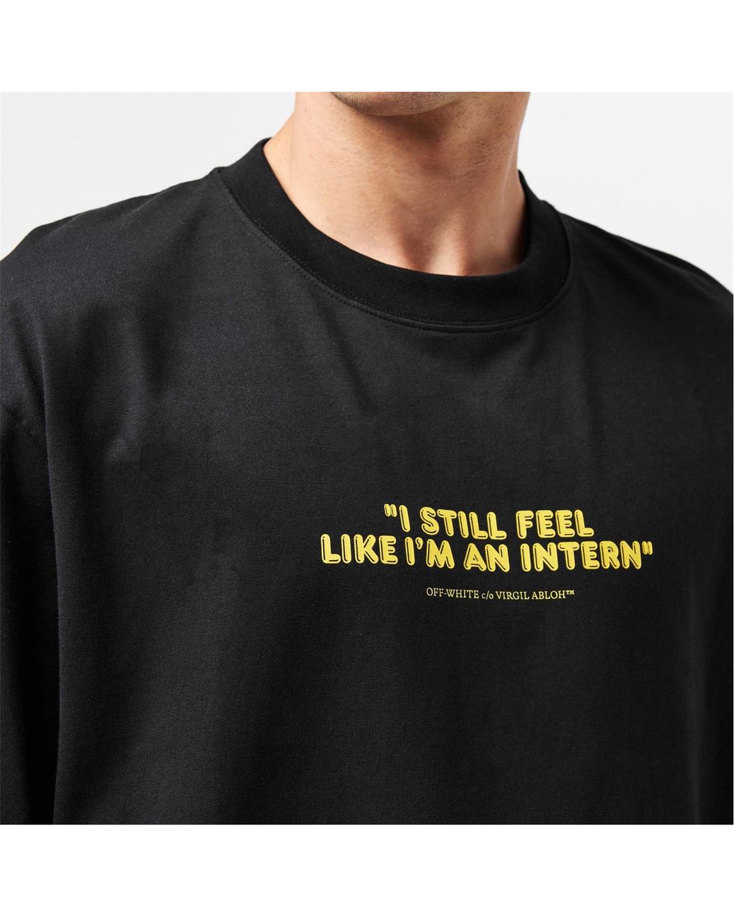Off-White c/o Virgil Abloh Black Logo Crew Neck T-Shirt for men