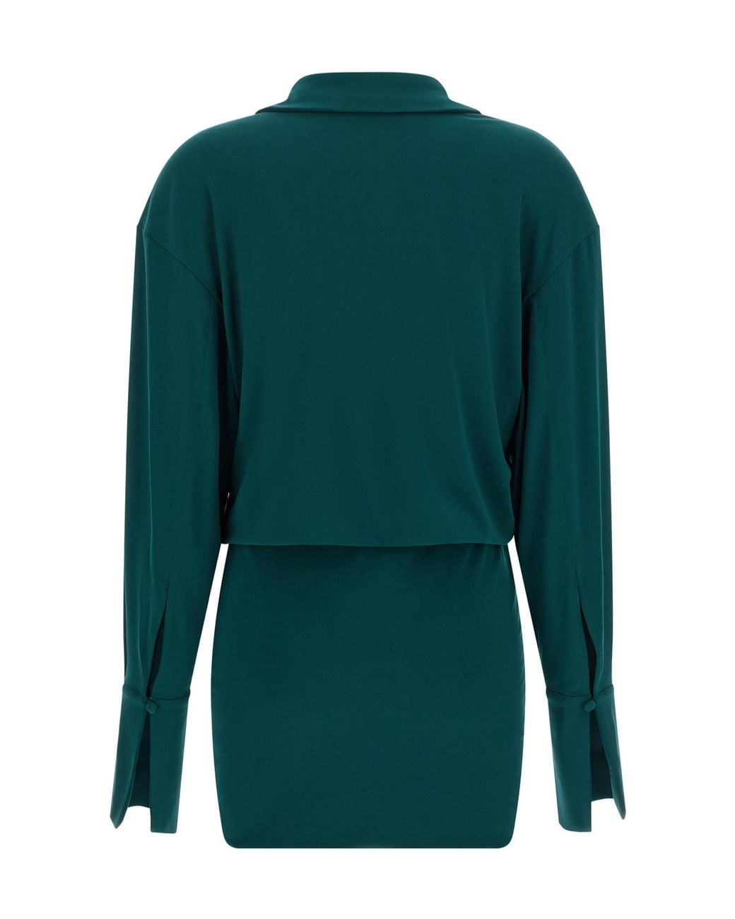 ANDAMANE Green Lilia Draped Mini Dress