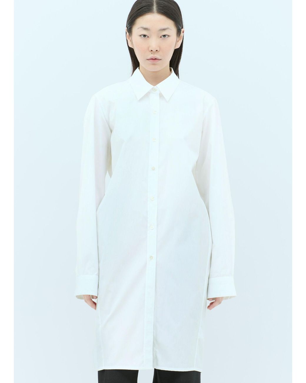 Dries Van Noten White Bow Detailed Cropped Shirt