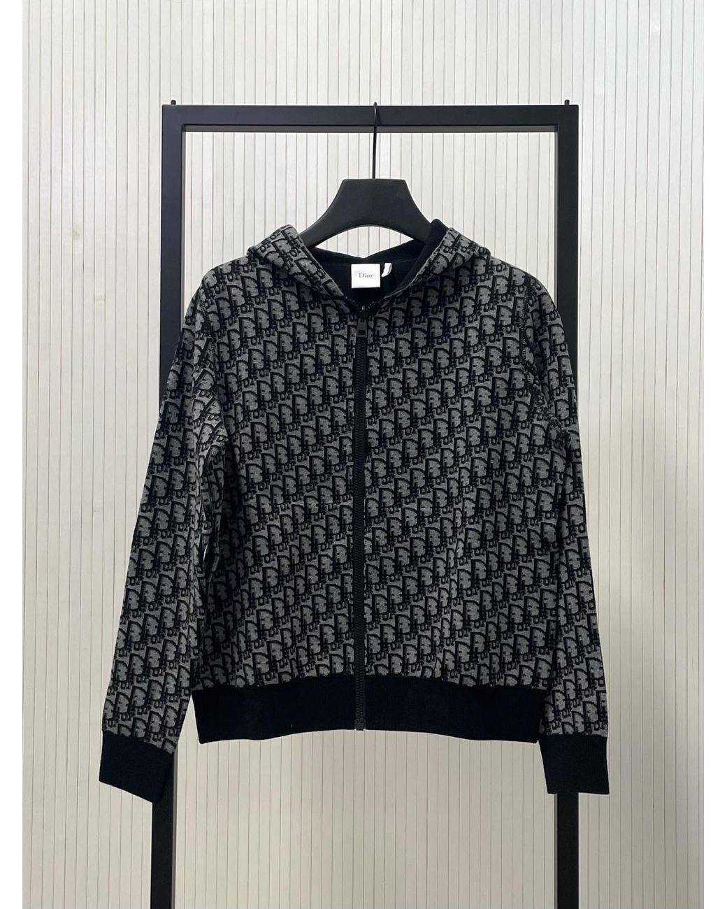 Dior Gray Hooded Zipped Cardigan