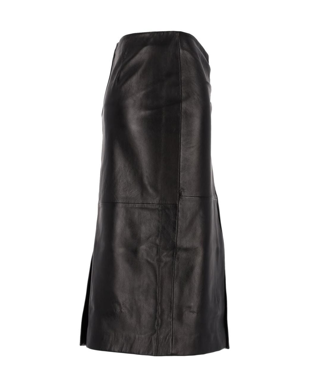 Isabel Marant Black Tuline Leather Midi Skirt