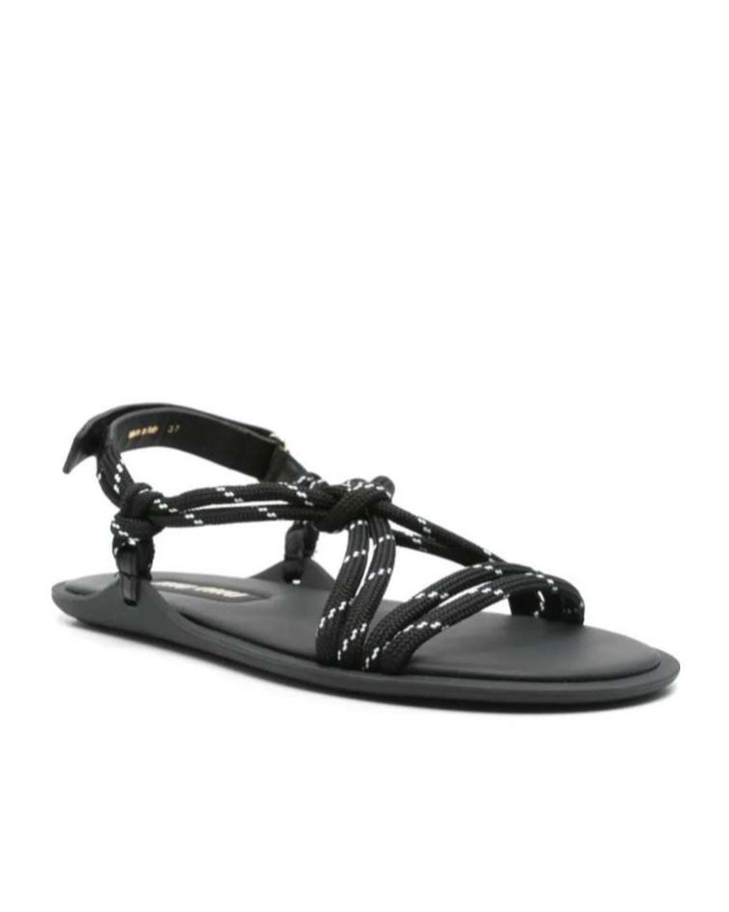 Miu Miu Black Rope Flat Sandals