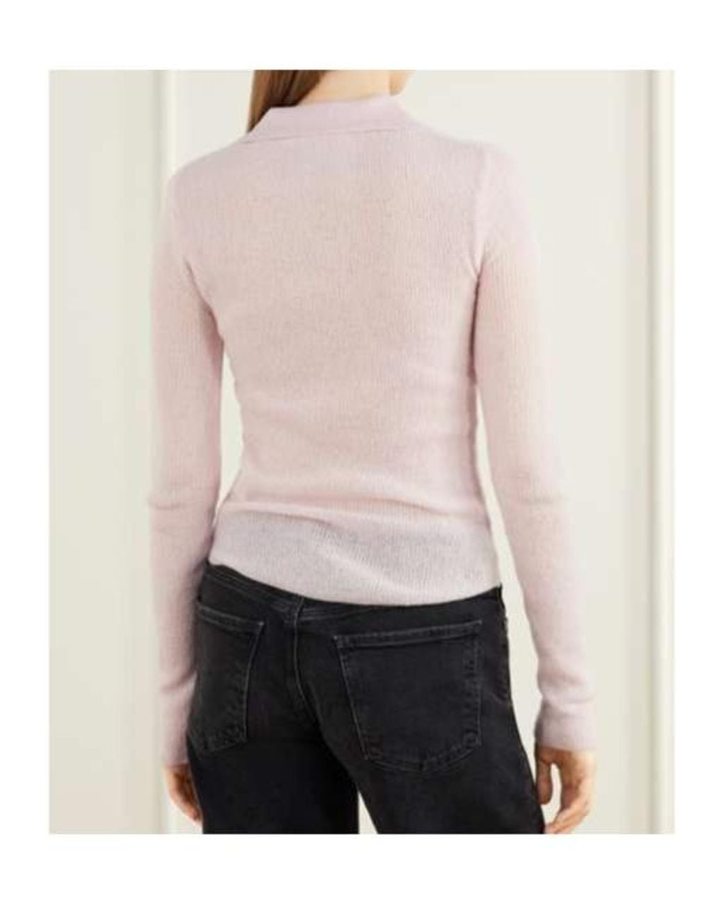 Citizens of Humanity Pink Simone Ribbed Wool And Cashmere-Blend Polo Sweater
