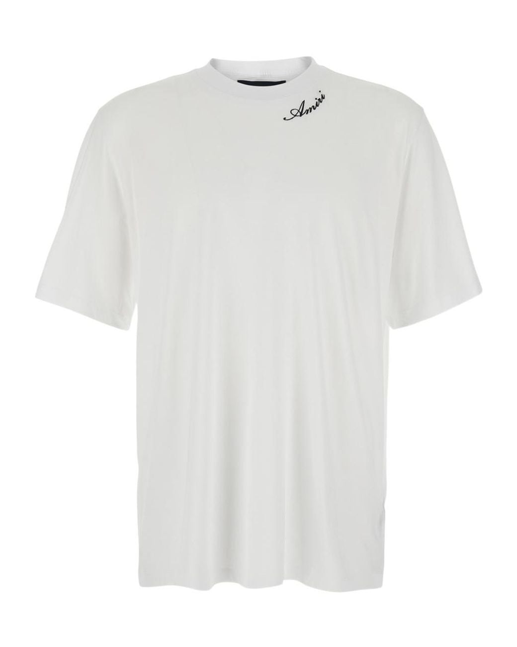 Amiri White Logo Crewneck T-Shirt for men