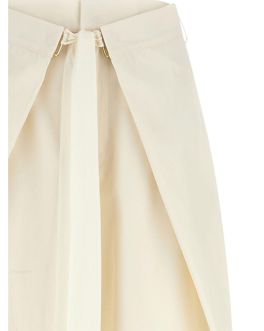 DARKPARK White Tie-Waist Wide-Leg Pants