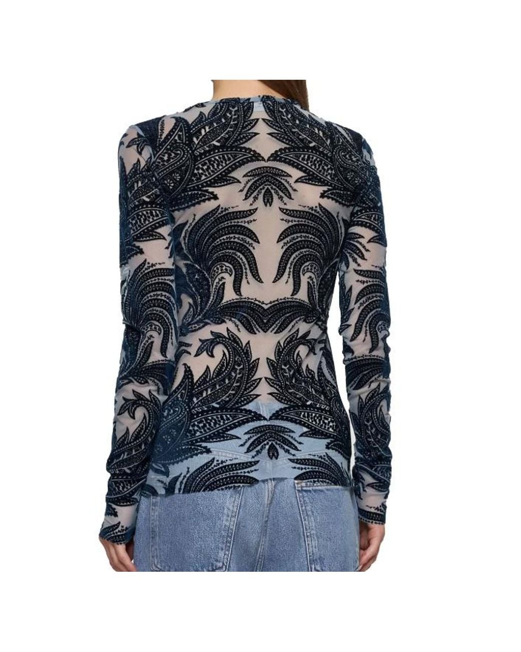 Etro Blue Paisley Motif Top