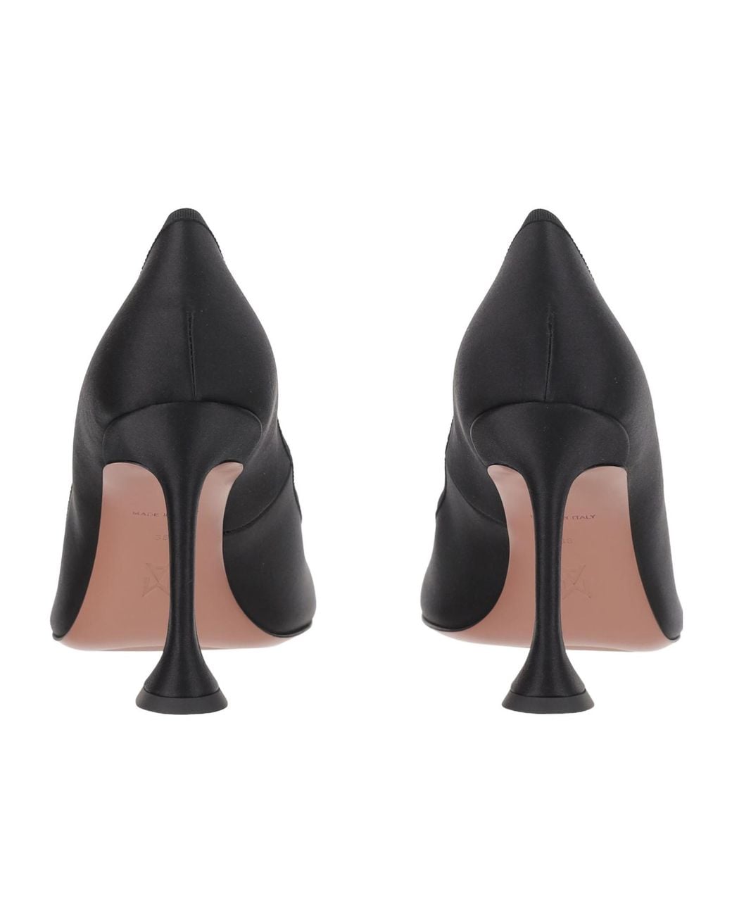 AMINA MUADDI Black Round-Toed High Heels