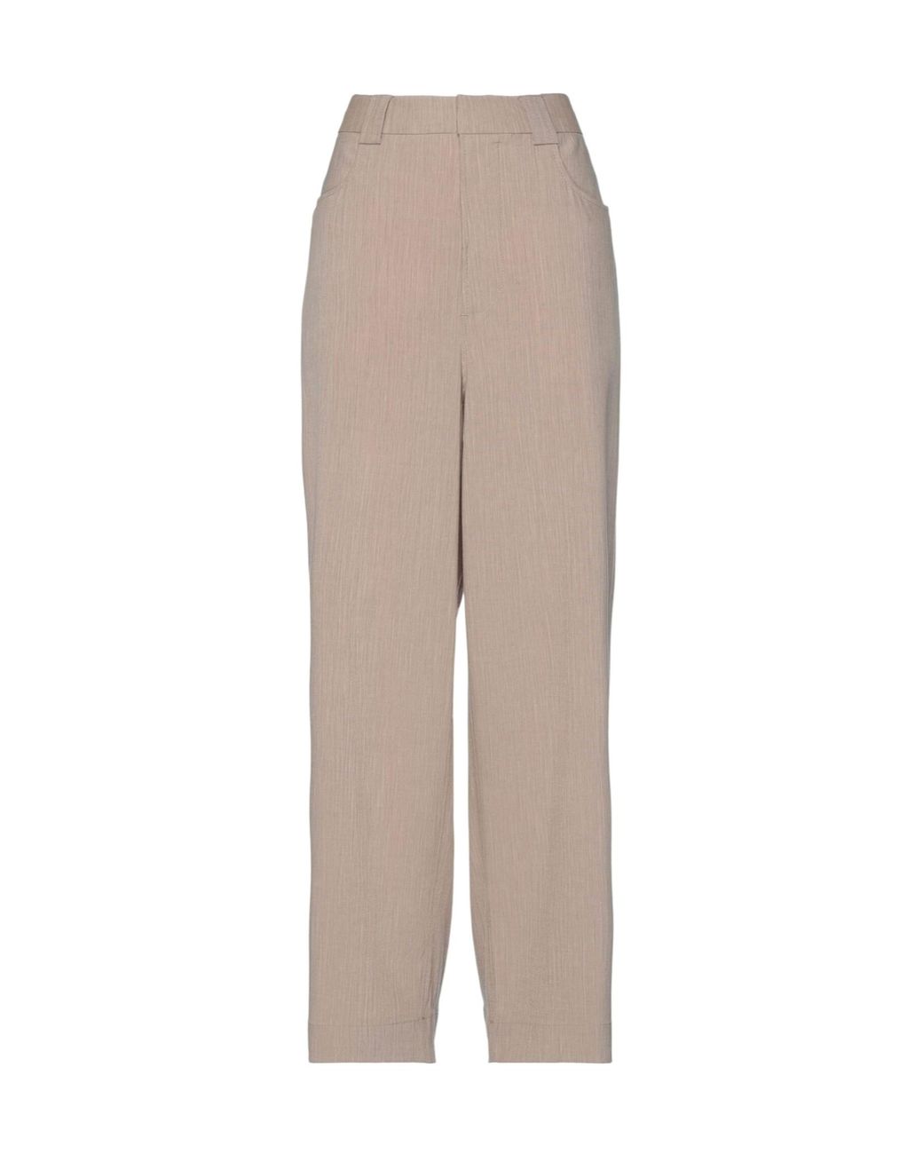 Ganni Gray Minimalist Zip-Detail Pants