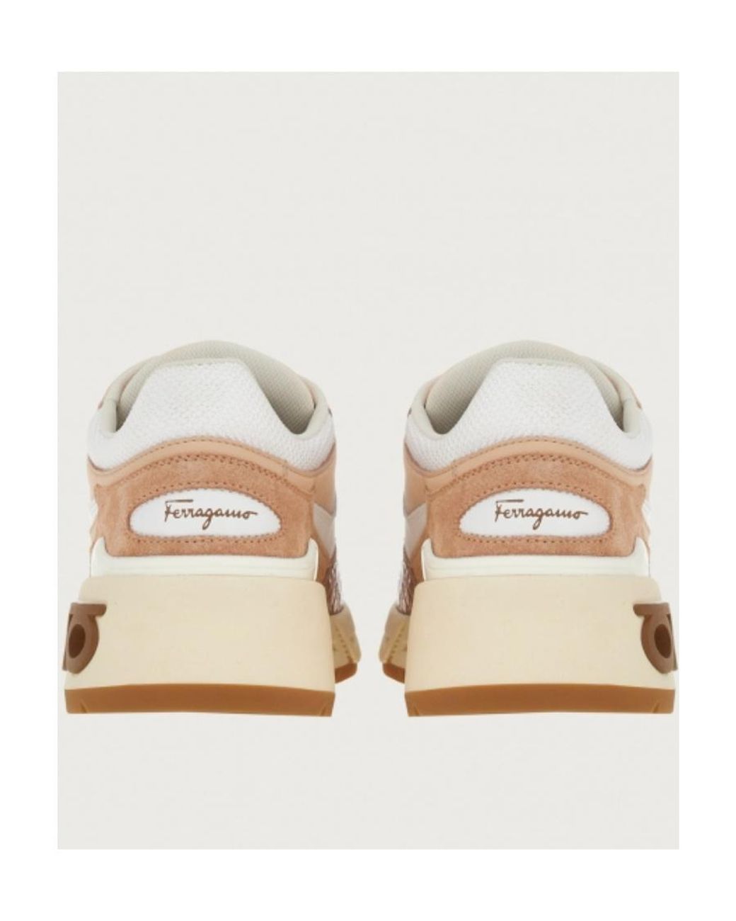 Ferragamo White Logo Low-Top Sneakers