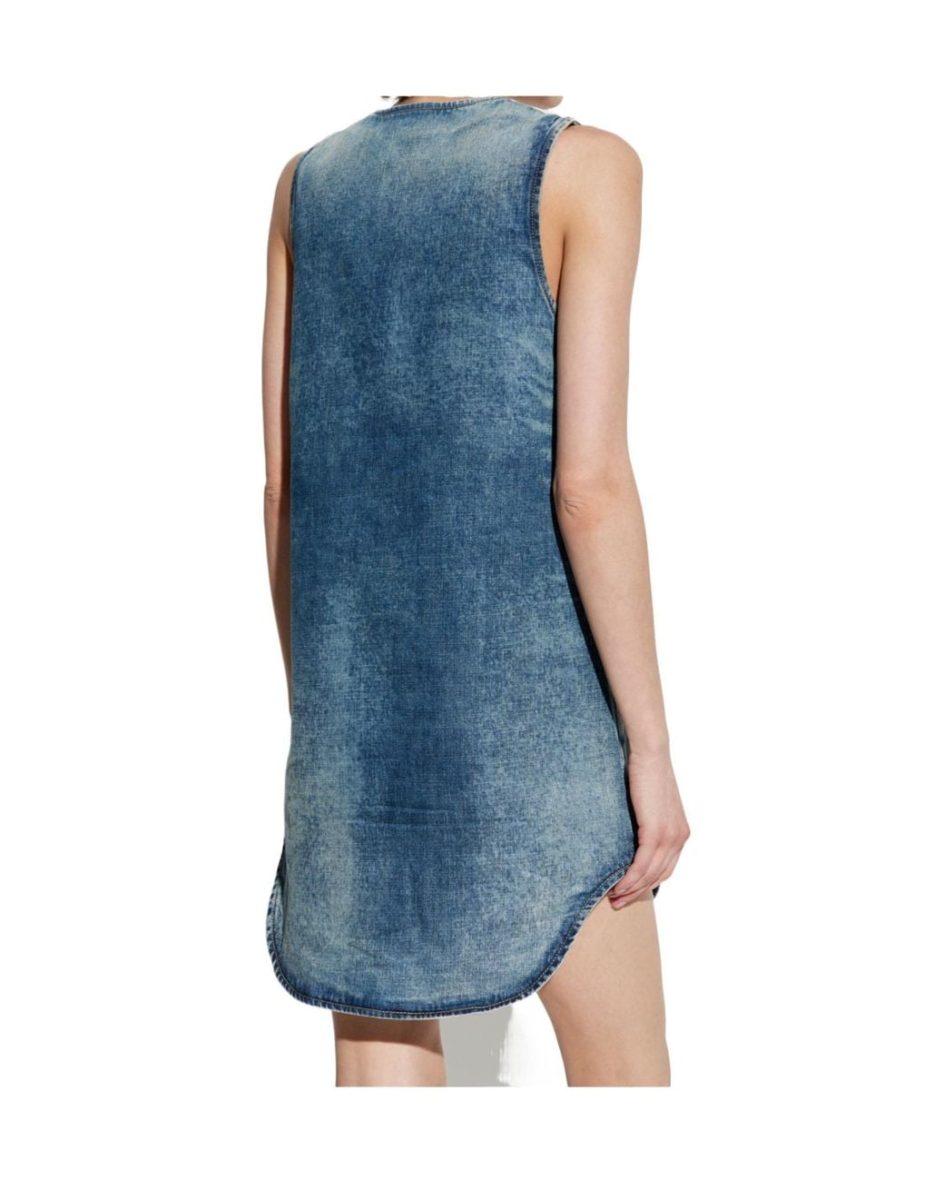 DIESEL Blue De-Laris-Dress-S Sleeveless Denim Dress