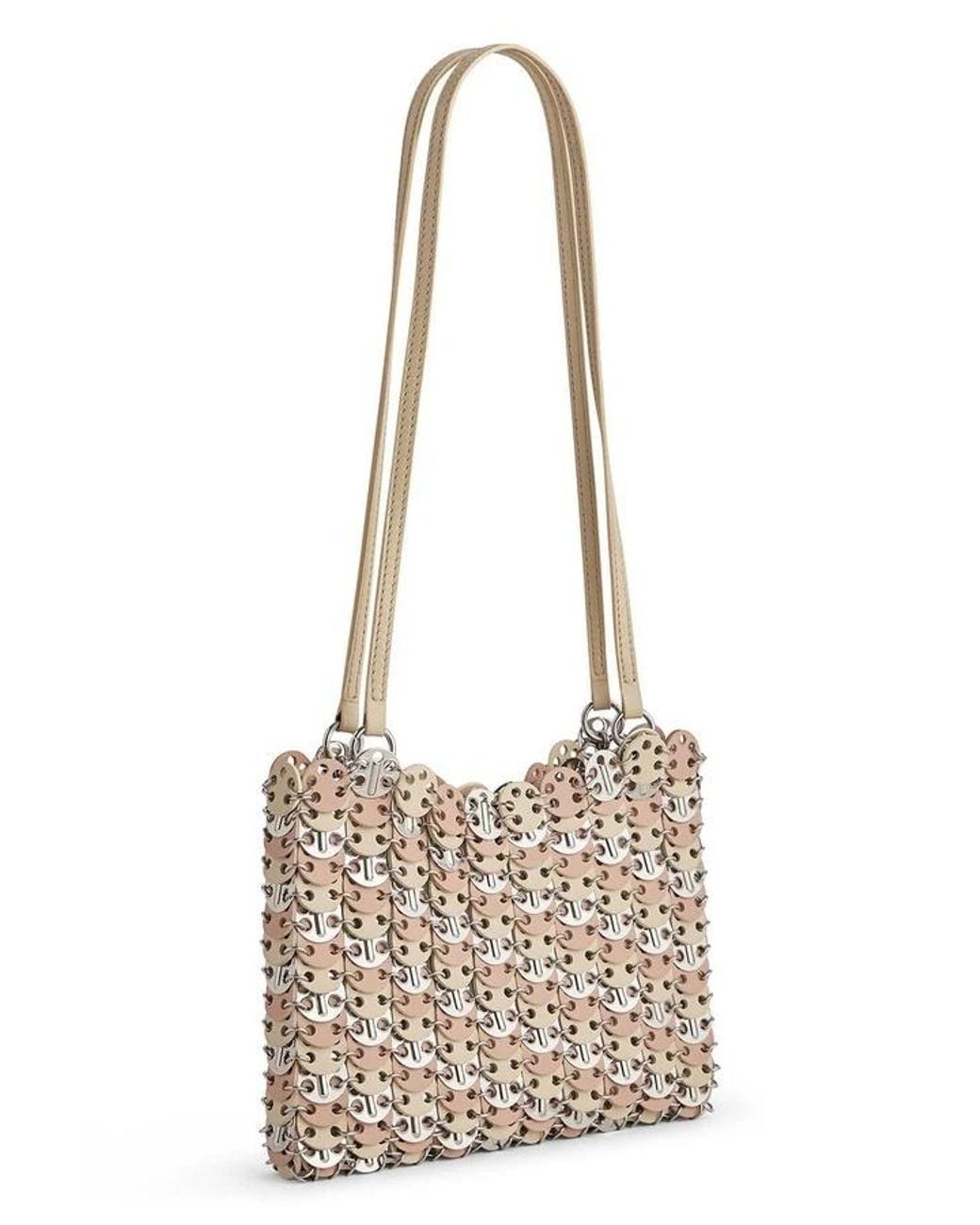 Rabanne White Tricolor Nano Shoulder Bag