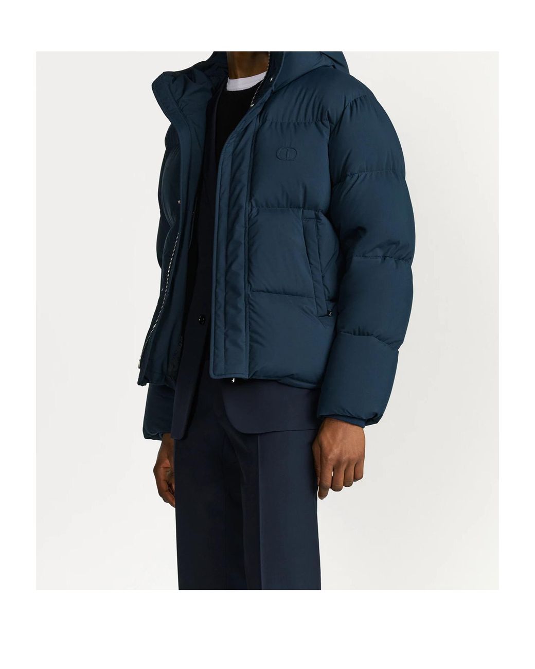 Dior Blue Cd Icon Hooded Quilted Down Jacket for men