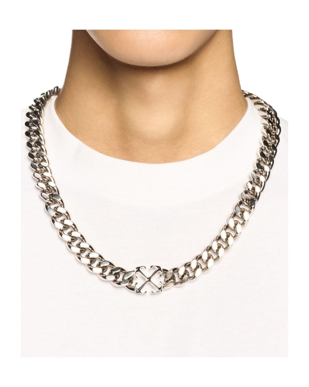 Off-White c/o Virgil Abloh White Arrow Chain-Linked Necklace for men