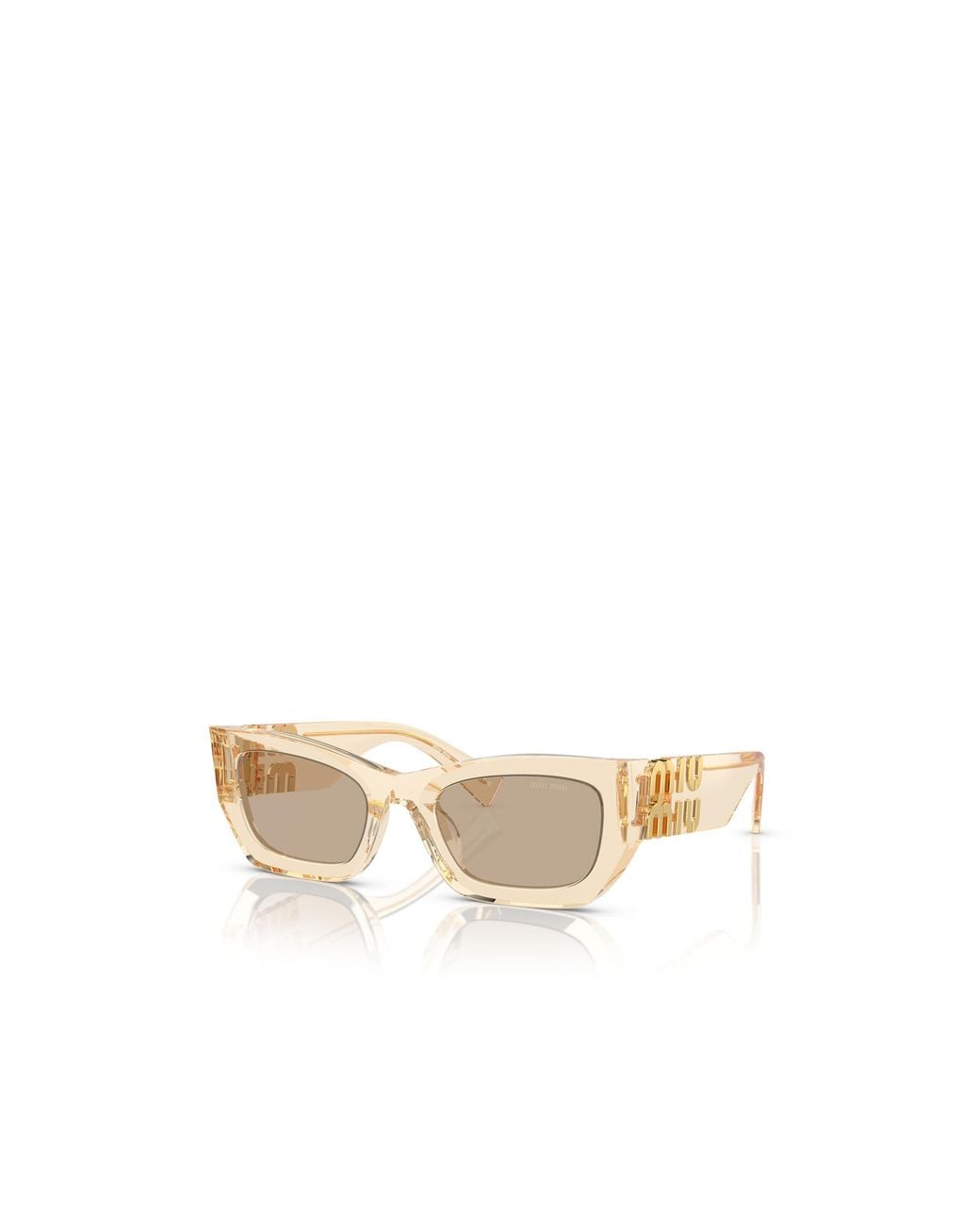 Miu Miu White Eyewear Rectangular Frame Sunglasses